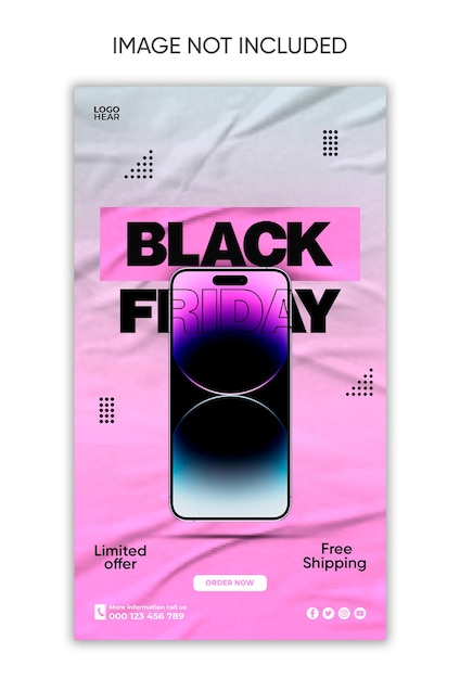 PSD black friday-ausverkauf für social media design auf instagram und facebook