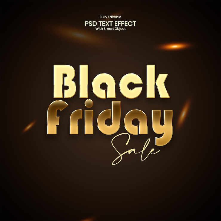 PSD black friday completamente editável efeto de estilo de texto arquivo psd