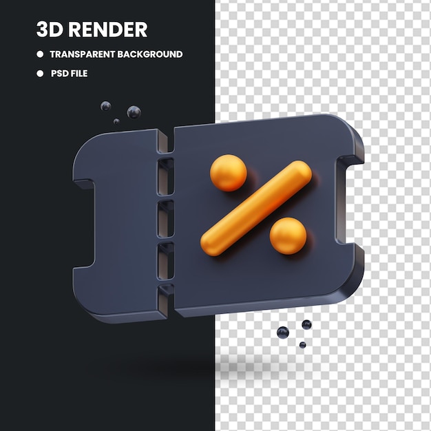 Black friday cupom de desconto ilustração 3d renderização em 3d