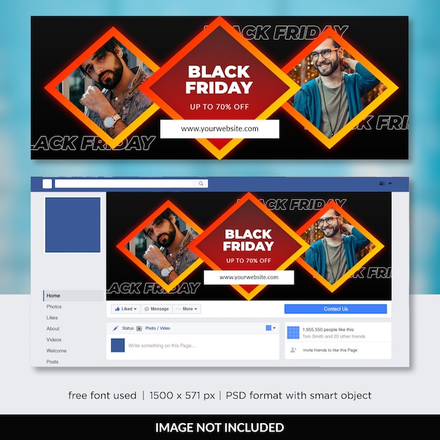 PSD black friday facebook-cover-vorlage