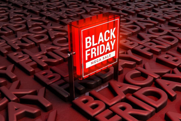 PSD black friday konzept lichtbox modell