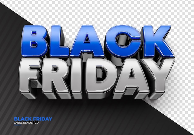 PSD black friday label in realistischem 3d-render mit transparentem hintergrund