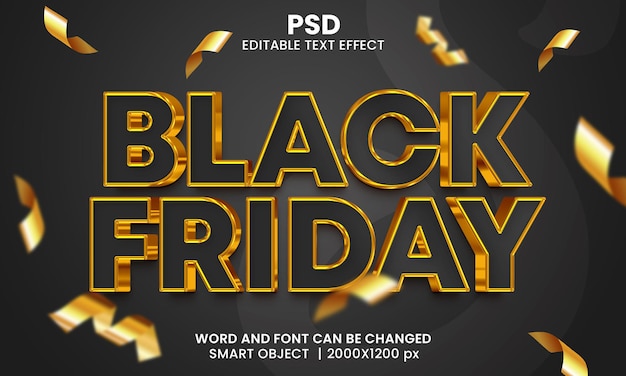 PSD black friday luxus 3d bearbeitbarer texteffekt premium psd mit hintergrund