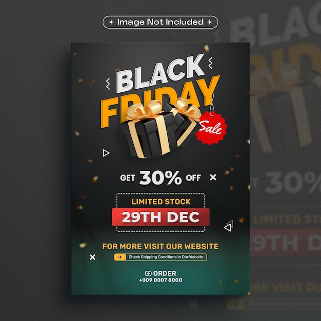 Black Friday Mega Sale Flyer Design Template (Template di progettazione del volantino del venerdì nero)