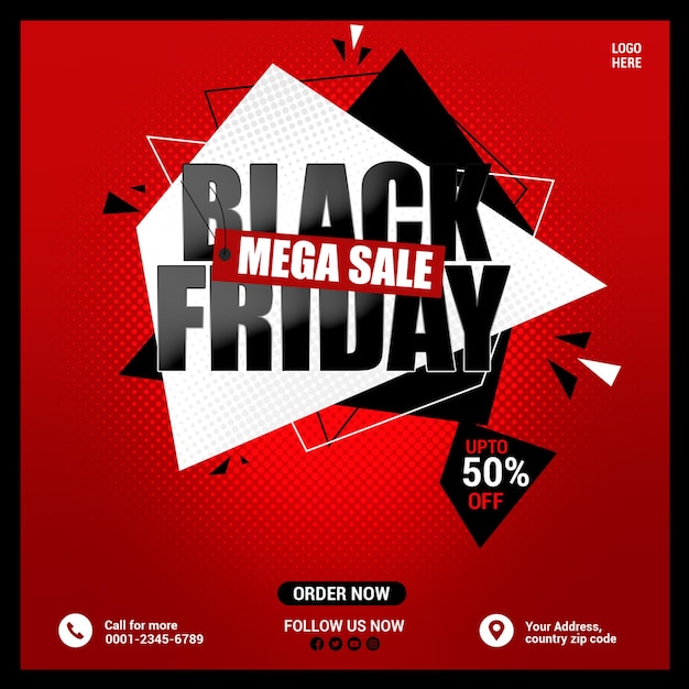Black Friday Mega Sale Werbeplakat