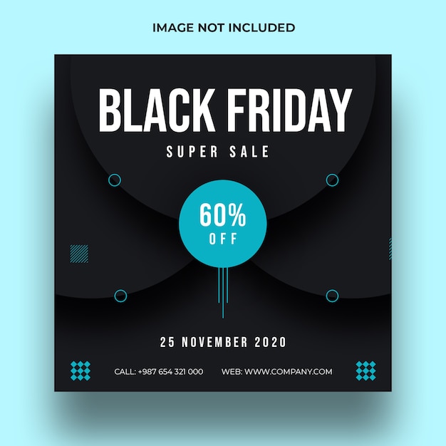 Black friday mega vendita post sui social media e modello di banner web