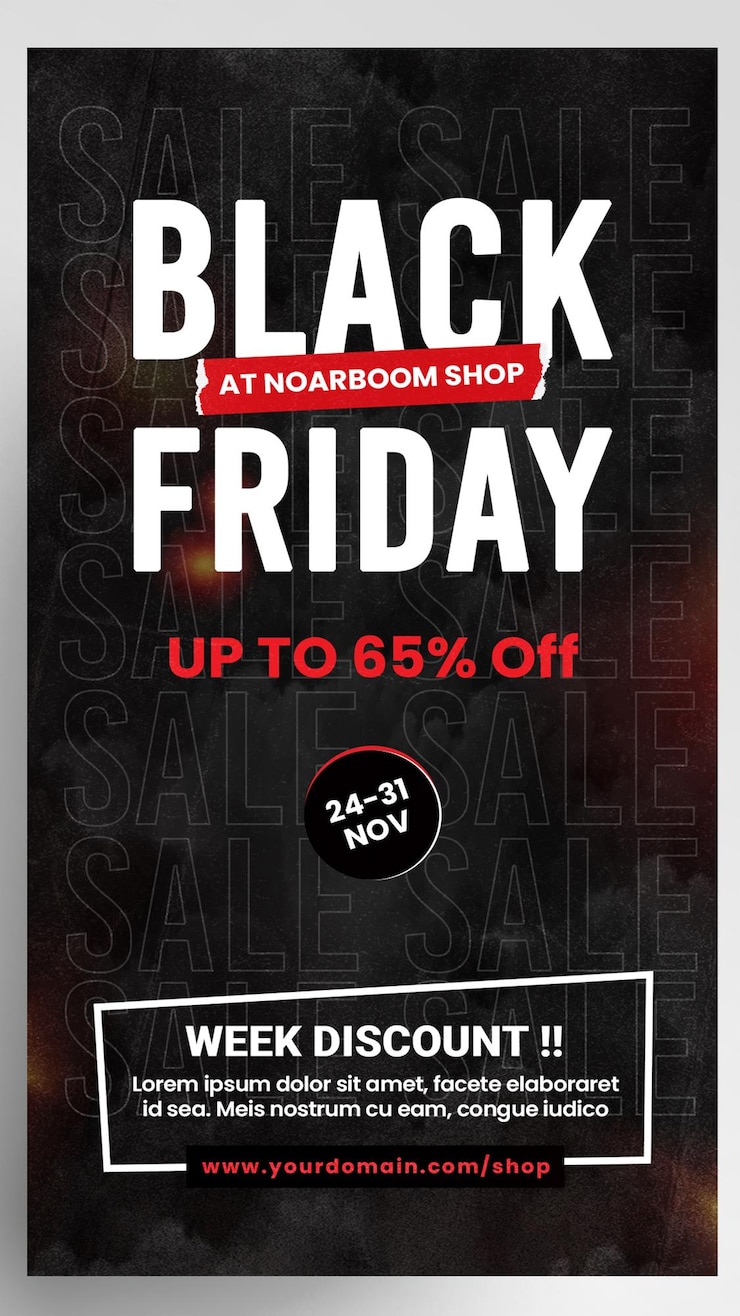 PSD black friday minimal instagram story banner