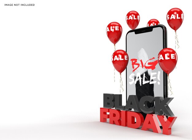 Black Friday Mockup mit Smartphone