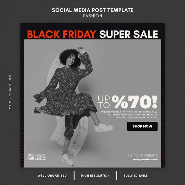 Black Friday Mode Social Media Post Vorlage