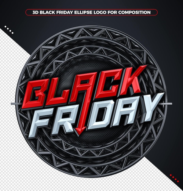 Black friday rotes 3d-rendering-konzept