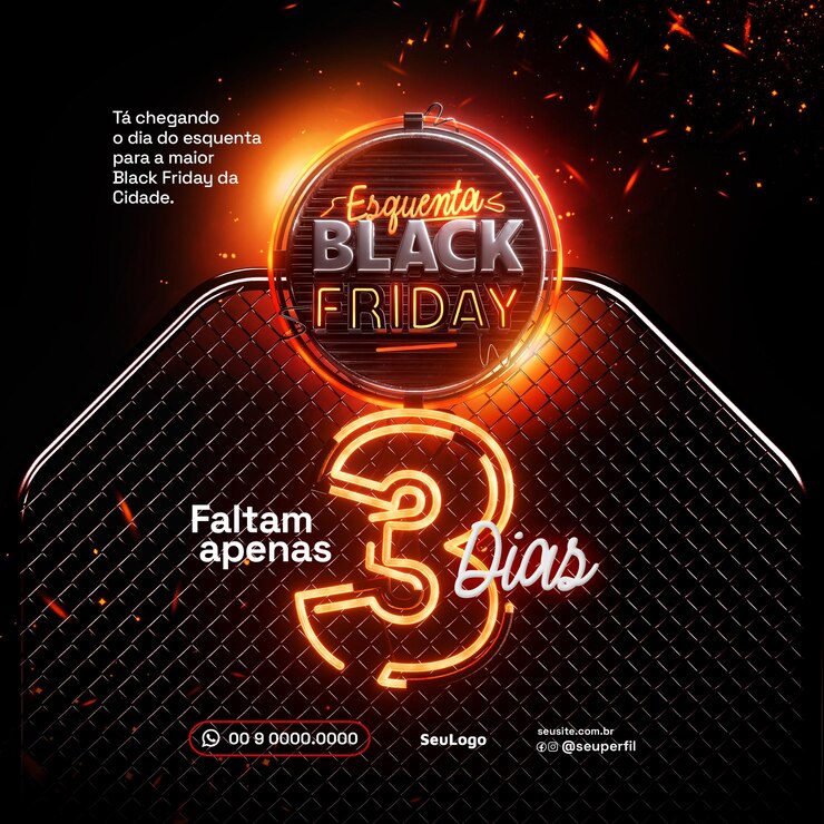 PSD black friday rotulo de oferta 3d concept post psd template