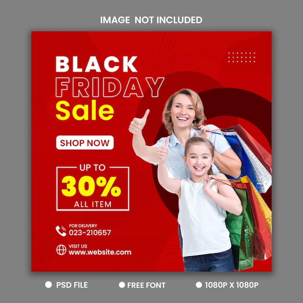 Black friday sale angebot social media instagram banner template design