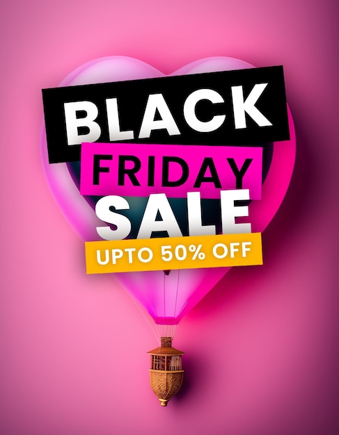 Black friday sale banner in pink und schwarz für soziale medien und geschäftliche zwecke