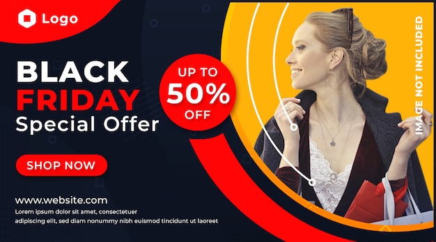 PSD black friday sale banner promotion vorlage