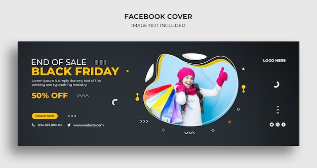 Black friday sale facebook timeline cover und web-banner-vorlage