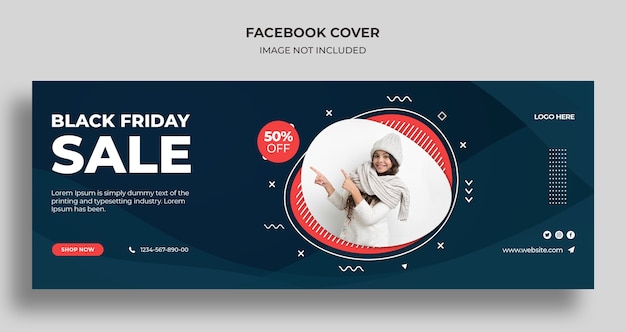 Black friday sale facebook timeline cover und web-banner-vorlage