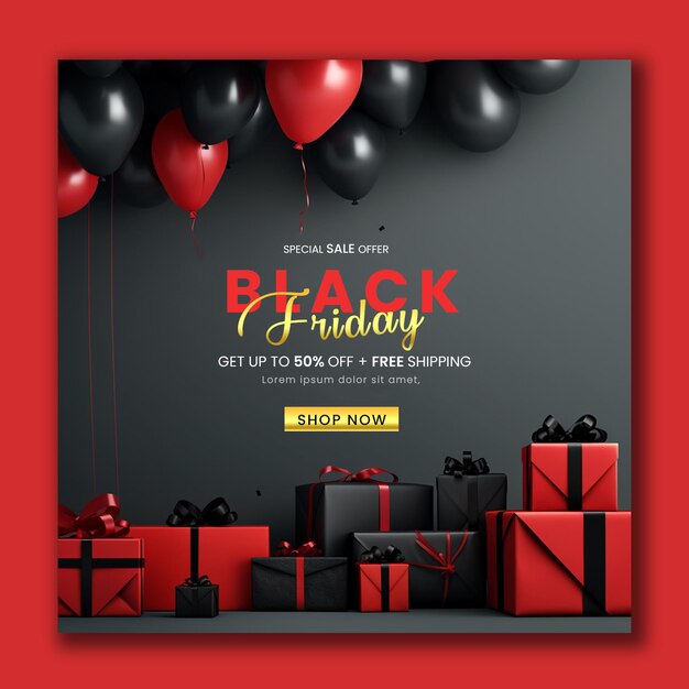 PSD black friday sale facebook- und instagram-post-design