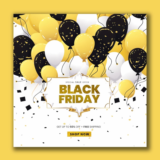 PSD black friday sale facebook- und instagram-post-design