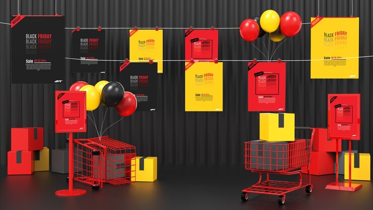 PSD black friday sale konzept modell