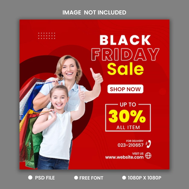 Black friday sale oferta de mídia social instagram post template design