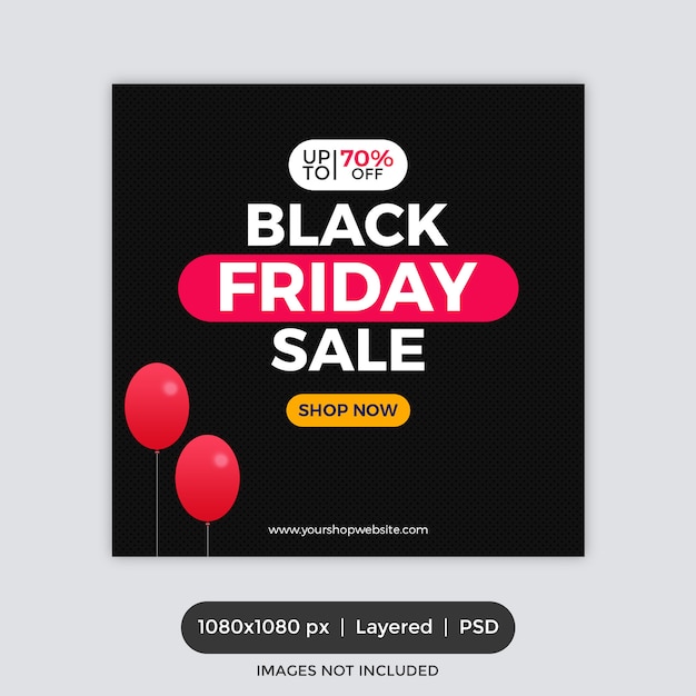 Black friday sale quadrat banner für instagram