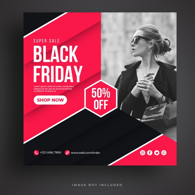 Black friday sale social media banner vorlage