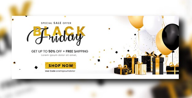 PSD black friday sale social-media-banner-vorlagendesign