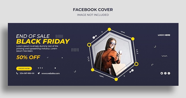 PSD black friday sale social media cover und web-banner-vorlage