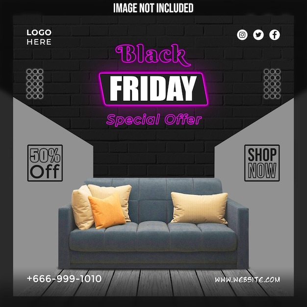 PSD black friday sale social-media-promotion und banner-post-design-vorlage