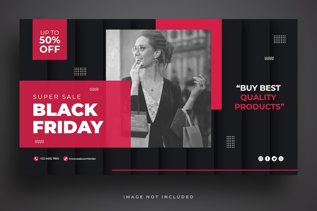 PSD black friday sale web-banner-vorlage