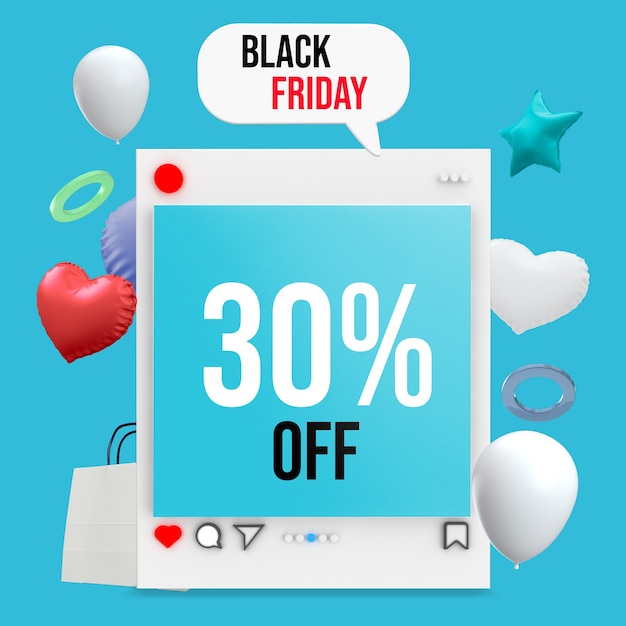 Black friday Socail Media Square Mockup Design