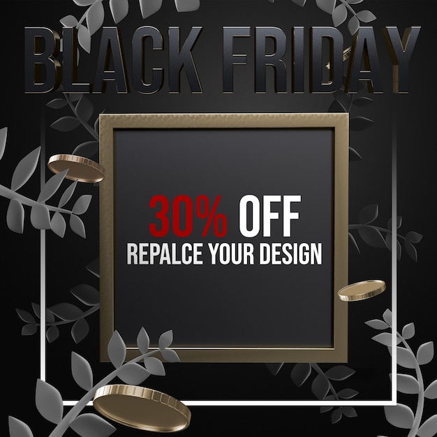 Black friday Socail Media Square Mockup Design