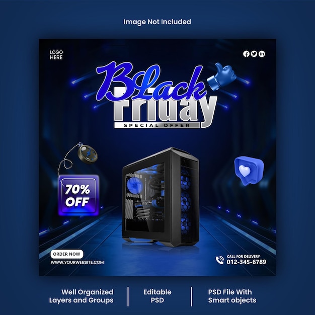 PSD black friday-social-media-post-design-psd-vorlage