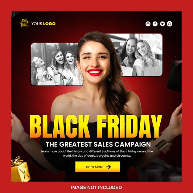 Black friday social media-posting psd-vorlage