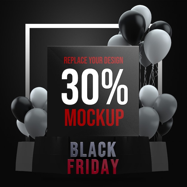 PSD black friday social media square mockup design