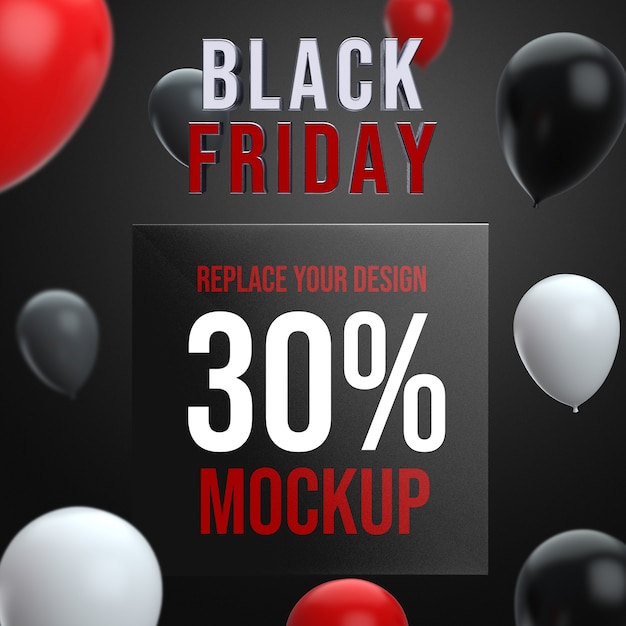 Black friday social media square mockup design