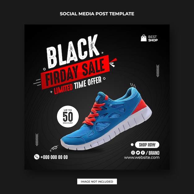 PSD black friday sportschuhe social media post