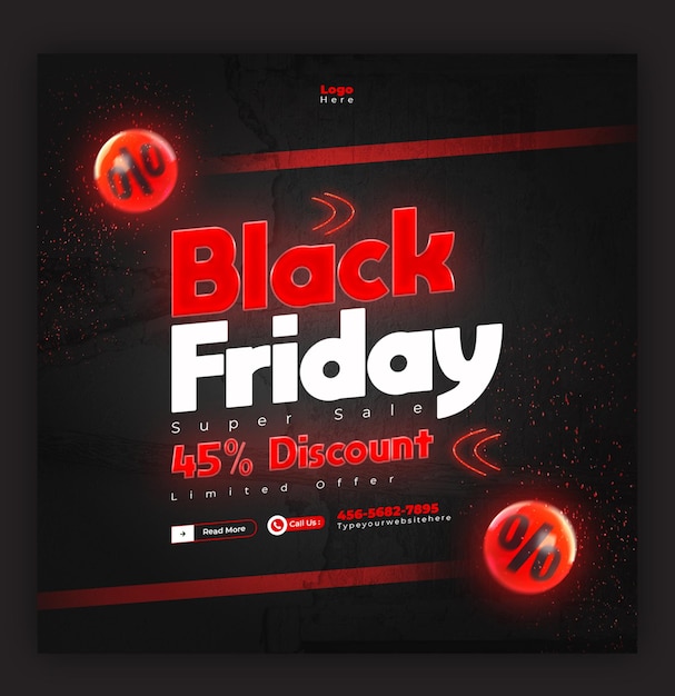 Black Friday Super Sale-Banner für soziale Medien oder Instagram-Post-Vorlage