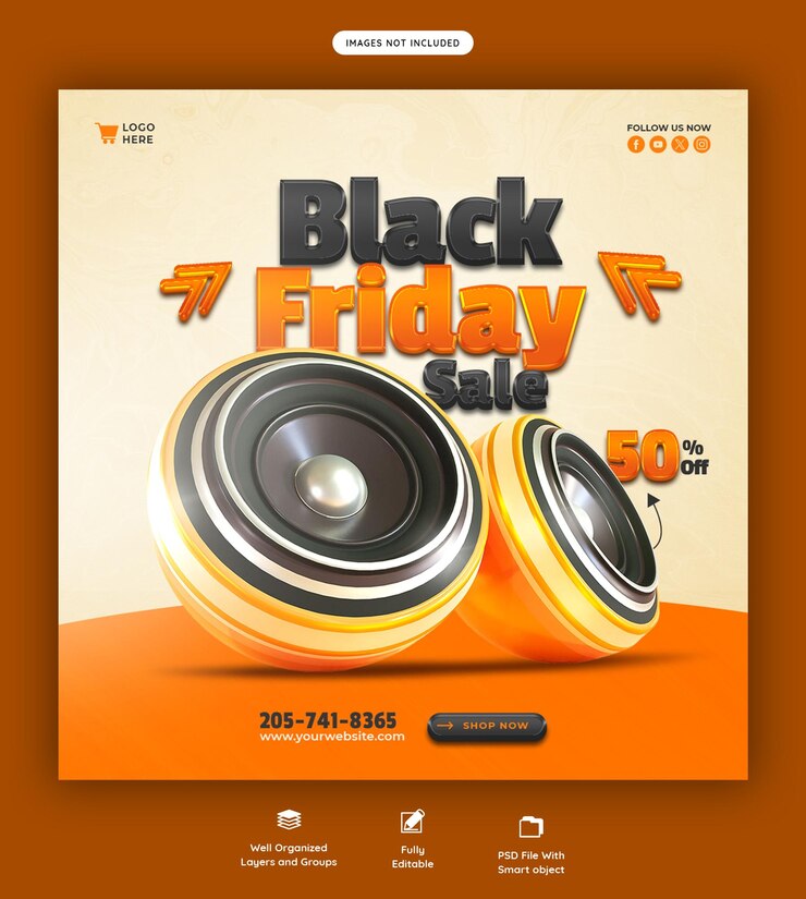 Black Friday Super Sale-Bannervorlage für soziale Medien