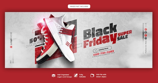 Black Friday Super Sale Facebook-Cover-Vorlage