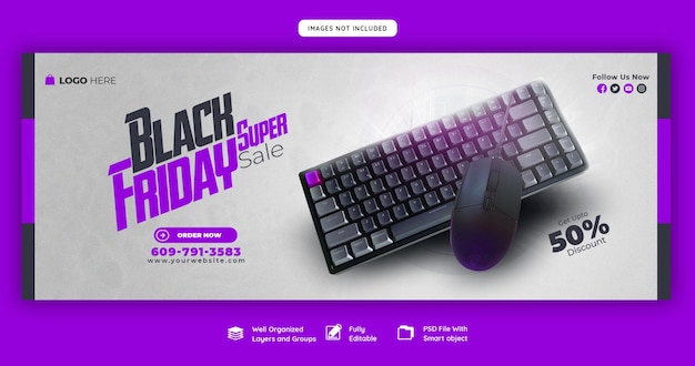 PSD black friday super sale facebook-cover-vorlage