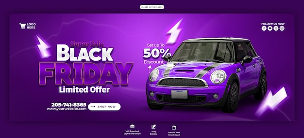 PSD black friday super sale facebook-cover-vorlage