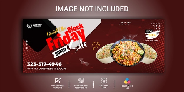 PSD black friday super sale facebook-cover-vorlage