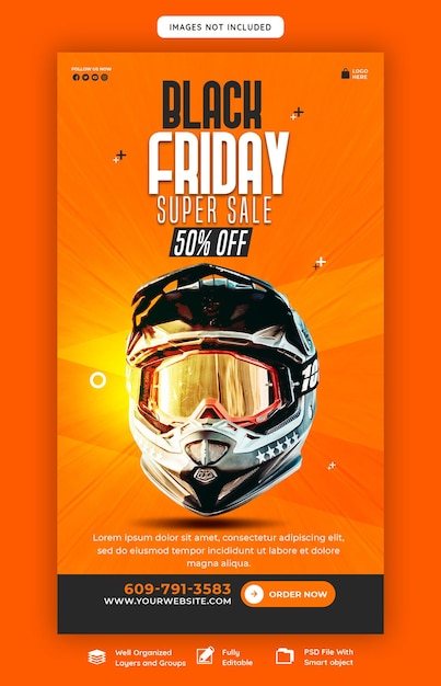 Black Friday Super Sale Instagram und Facebook Story Banner Vorlage