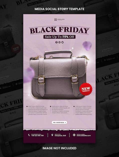 PSD black friday super sale medien-sozial-geschichte-post-vorlage