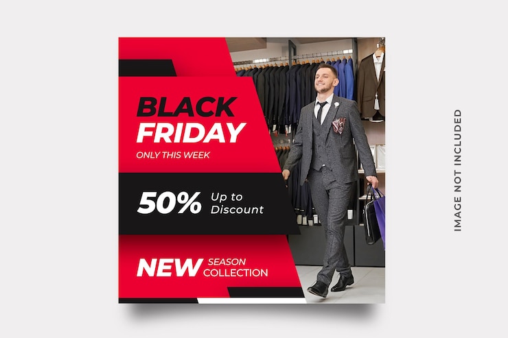 PSD black friday super sale modello di banner per i social media