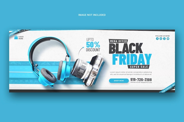 PSD black friday super sale modello di copertina di facebook
