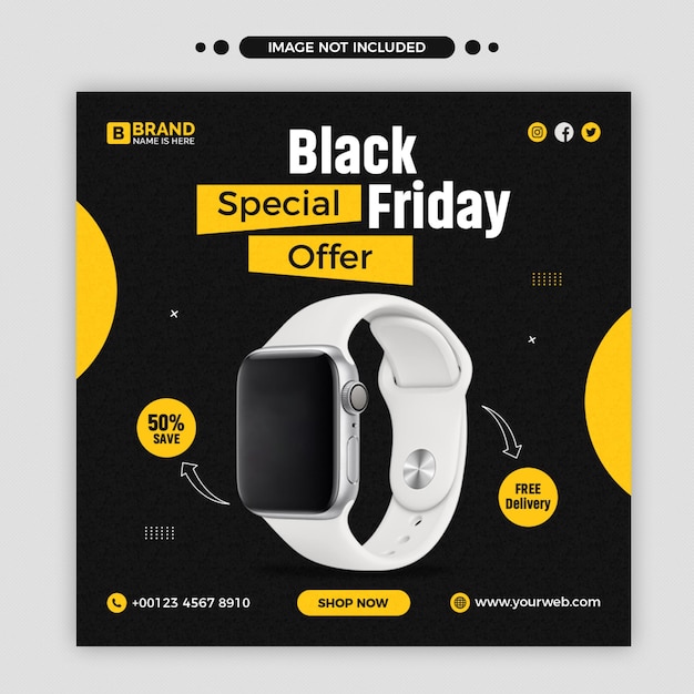 Black friday super sale publicación en redes sociales y diseño de plantilla de publicación de instagram