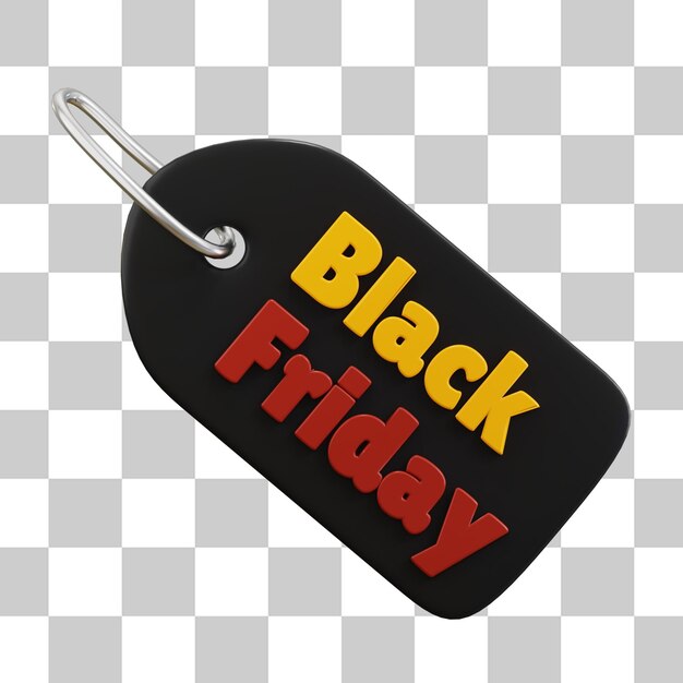 Black friday tag ilustraciones en 3d