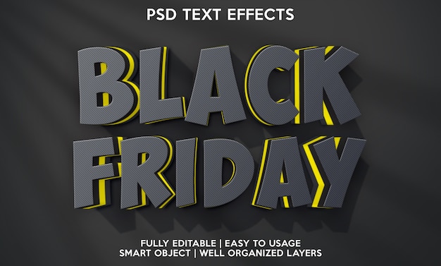 PSD black friday-texteffektvorlage